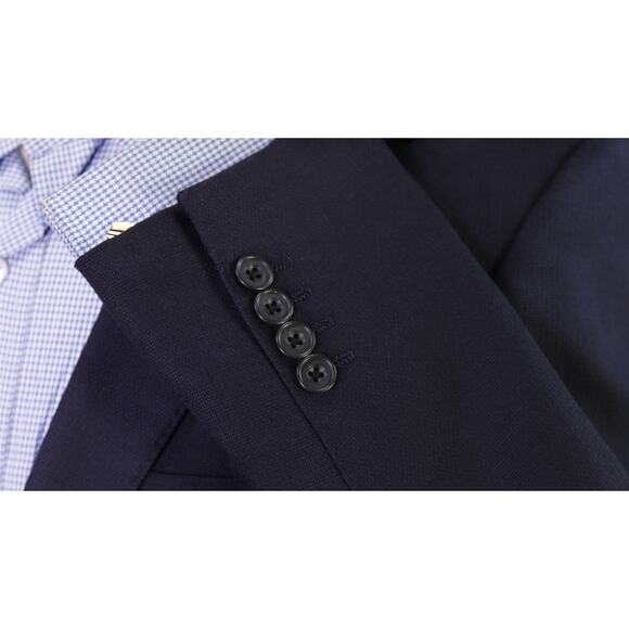 Richard James Savile Row Navy Blue Knit Woven Wool 2-Btn Slim Fit Blazer 36S - Picture 6 of 10
